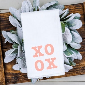 Valentine's Day Tea Towel Flour Sack Tea Towel Valentine's Day Decor Kitchen Towel Kitchen Linen Farmhouse Decor image 1