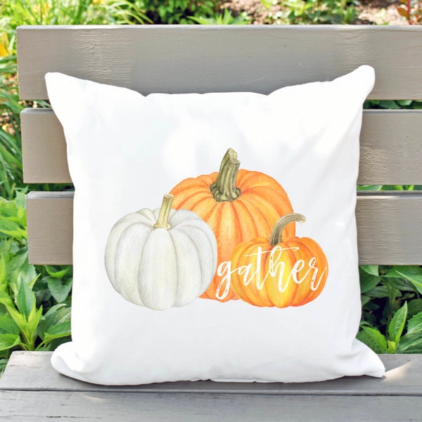 Gather Pillow Cover | Pumpkin Pillow | Fall Pillow | Throw Pillow | Accent Pillow | Cushion Cover | Fall Decor | Thanksgiving Pillow