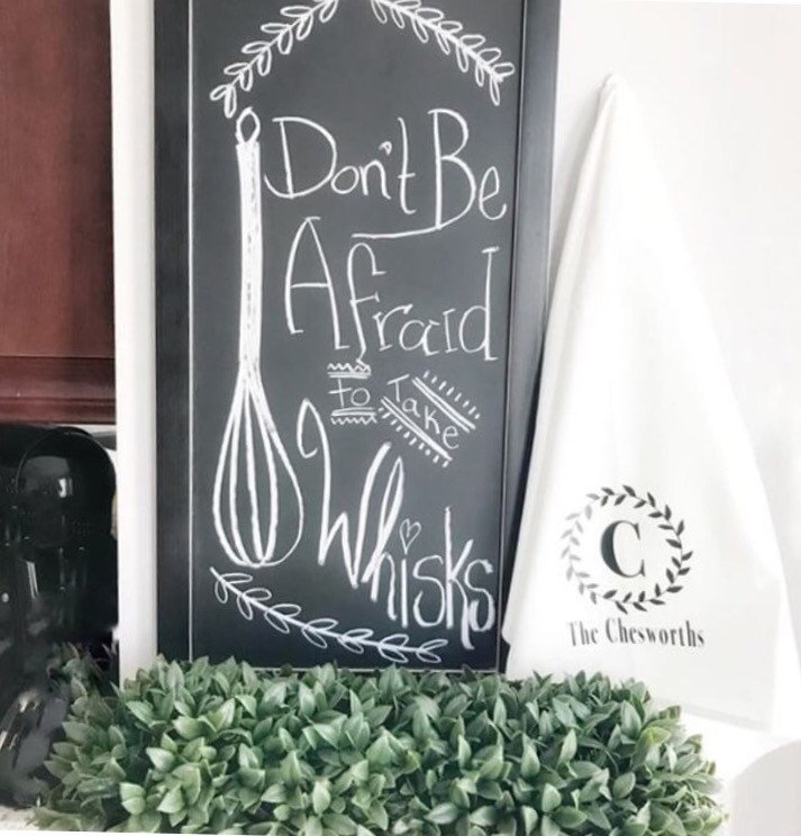 Personalized Tea Towel Last Name Tea Towel Customized Etsy