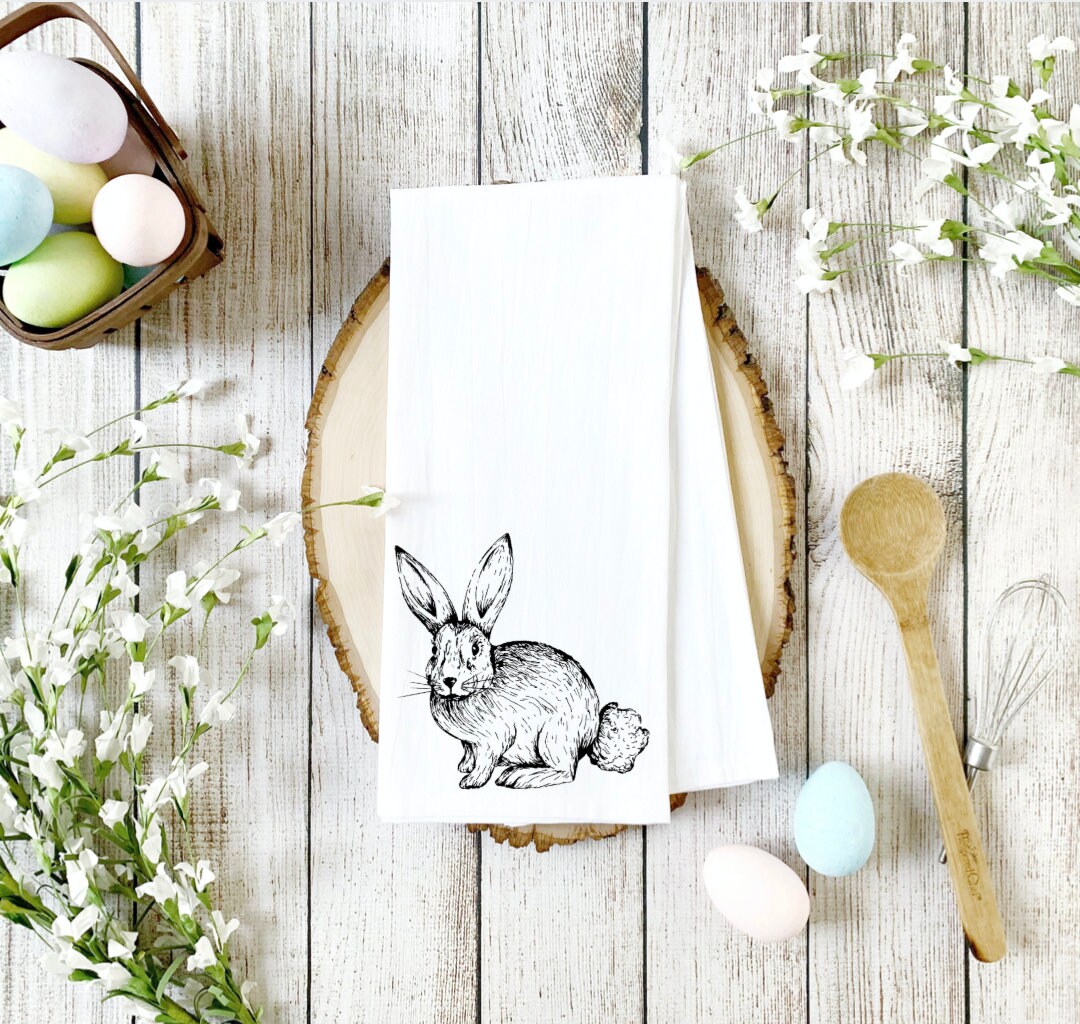 Kitchen Towel Bunny Tea Towel Rabbit Tea Towel Kitchen Etsy UK