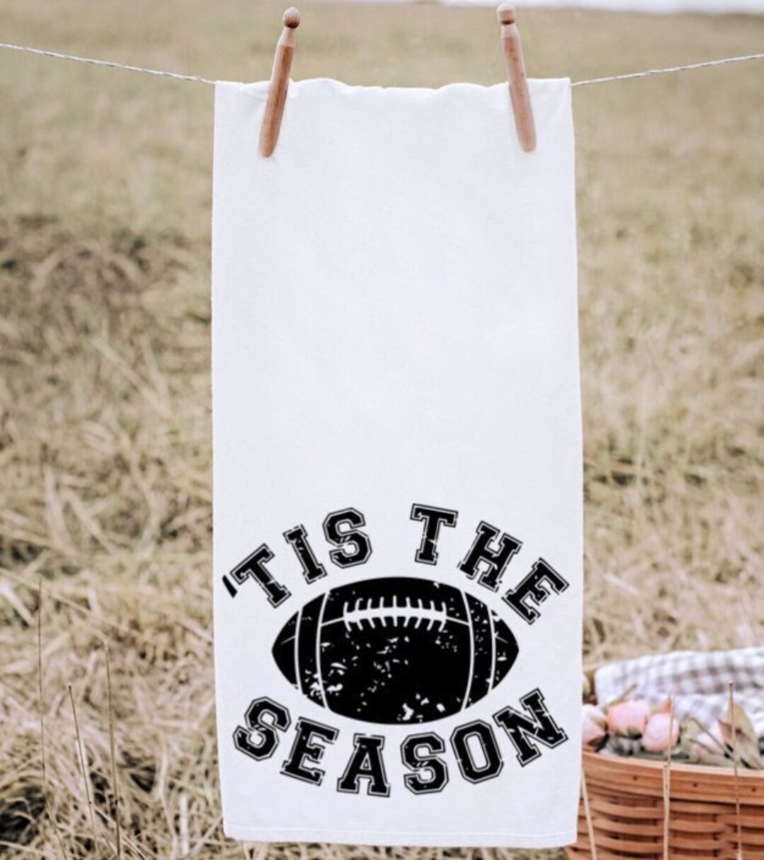 Football Kitchen Towel Football Fall Tea Towel Etsy