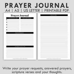 Prayer Journal Printable A5 Planner Inserts Bible | Etsy