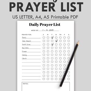 Prayer List Printable A4 A5 Planner Inserts Prayer Journal | Etsy