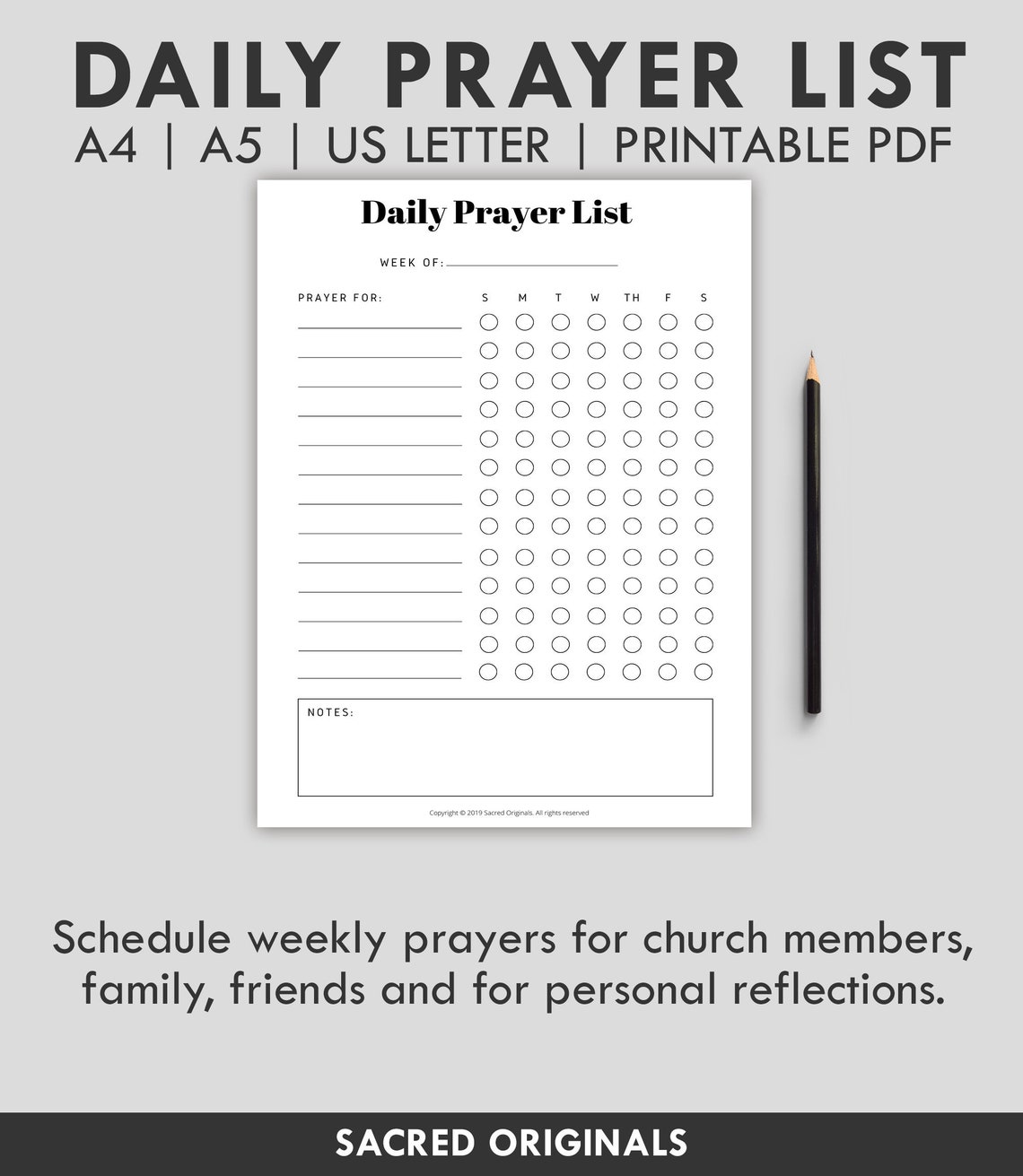 Prayer List Printable A4 A5 Planner Inserts Prayer Journal | Etsy