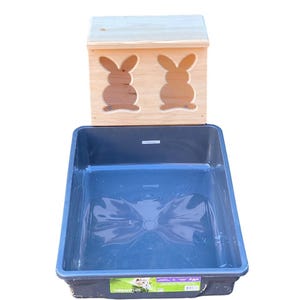 Bunny Cutout Hay Feeder - Litter Pan Version (Litter Pan Not Included)