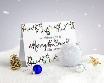 Printable Christmas Card - Merry And Bright