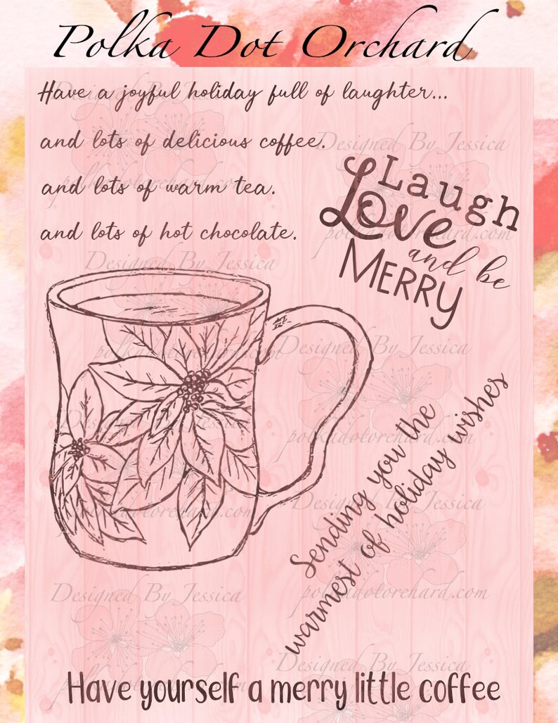 Merry Little Coffee Digital Stamp image 0