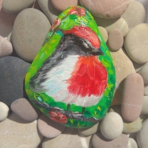 Bird painted rocks, bird paintings, tiny birds, bird miniature painting rocks, fridge magnet, lovely bird painting