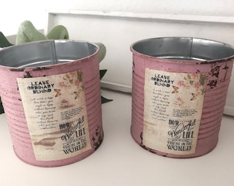 Spring decoration box in vintage style plant pot retro