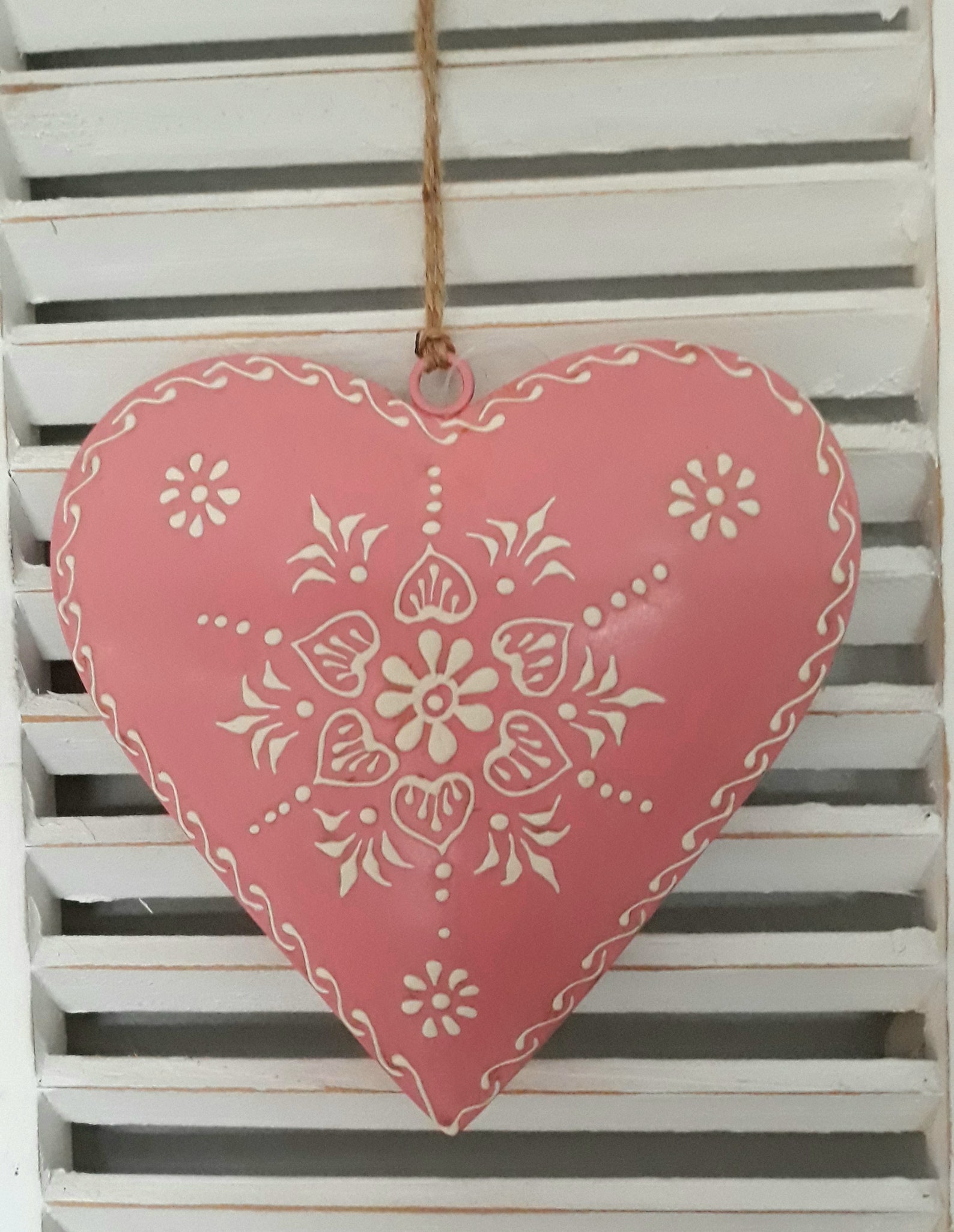 Fensterdeko Herz aus Metall zum Hängen 15 cm altrosa Türdeko | Etsy