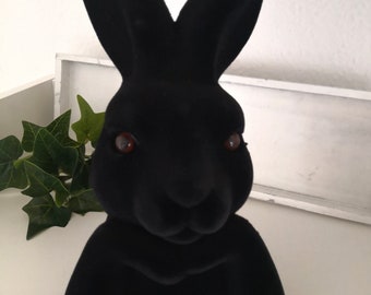 Spring decoration rabbit bust flocked black Easter decoration rabbit head table decoration