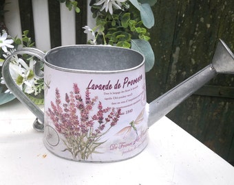 Decorative watering can "Lavender" garden decoration metal Lavande de Provonce