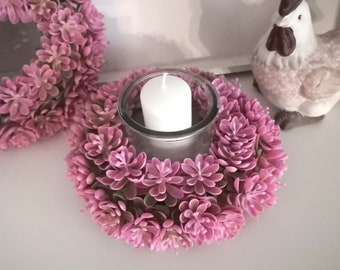 Tischkranz Sedum rosa Tischdeko Türkranz Frühling