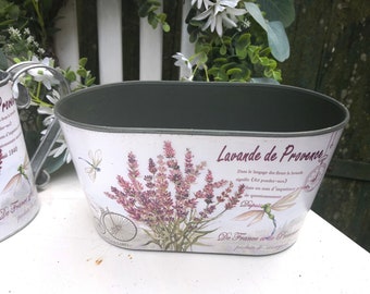 Flower bowl "Lavender" made of metal planter garden decoration