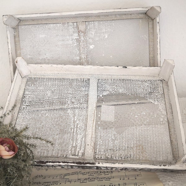 Deko Tablett Shabby Chic 28 cm Tischdeko Gartendeko Gesteckunterlage Vintage Stil weiß gekalkt