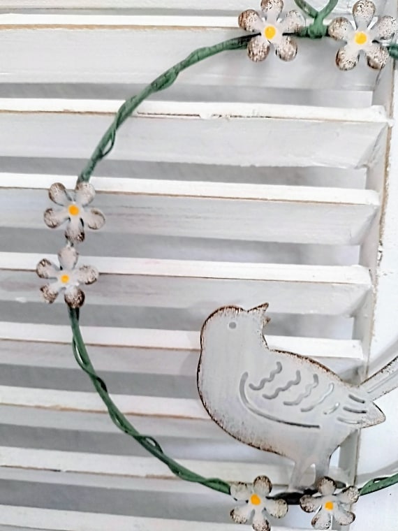 dekorativer Anhänger Deko-Hänger Fensterhänger Vogel Metall shabby