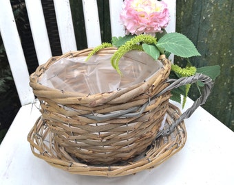 Plant cup made of willow spring decoration garden decoration planter flower pot