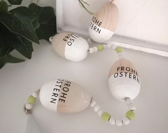 Frühlingsdeko Girlande Eier Frohe Ostern zum hängen Osterdeko Türdeko Fensterdeko
