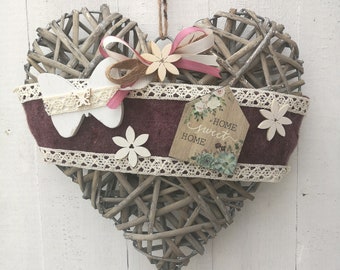 Door decoration willow heart for hanging decorative hanger door wreath spring wall decoration