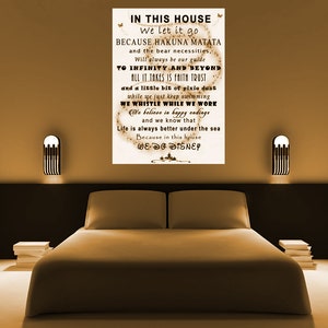 We Do Disney in This House Quote on CANVAS WALL ART Picture - Etsy