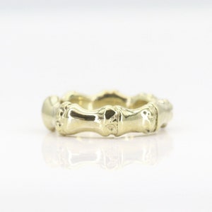 14k Solid Gold Bamboo Band / Unisex Band / 14k Solid Rose Gold Ring/ Gold Bamboo Ring / Unique Gold Band / 14k Gold Band /  Couple Rings