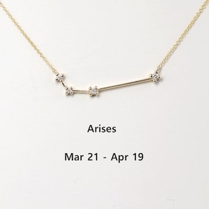 ARIES / Zodiac Sign Necklace / Diamond 