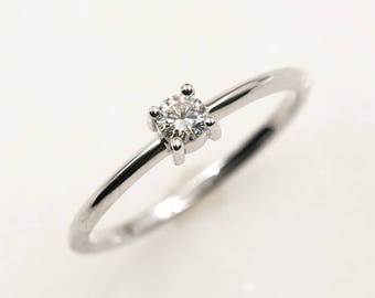 0.15ct Diamond Wedding Ring / 14k Diamond Ring / Solitaire Ring / 14k Gold Wedding Band / Natural Diamond Band / Promise Ring