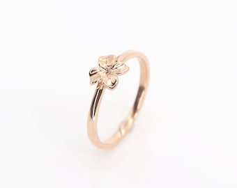 Tiny Flower Ring / Floral Ring / Midi Ring / 14k Gold Ring / Stack Ring / Tiny Ring / Everyday Rings / Stackable Ring / Birthday Gift