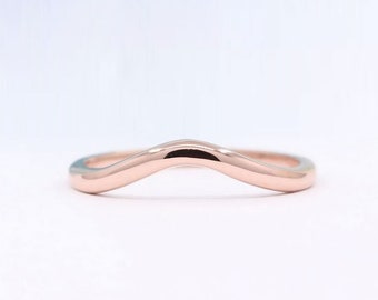 CUSTOM ORDER for Janeet / 14k Solid Gold Curved Band - price difference