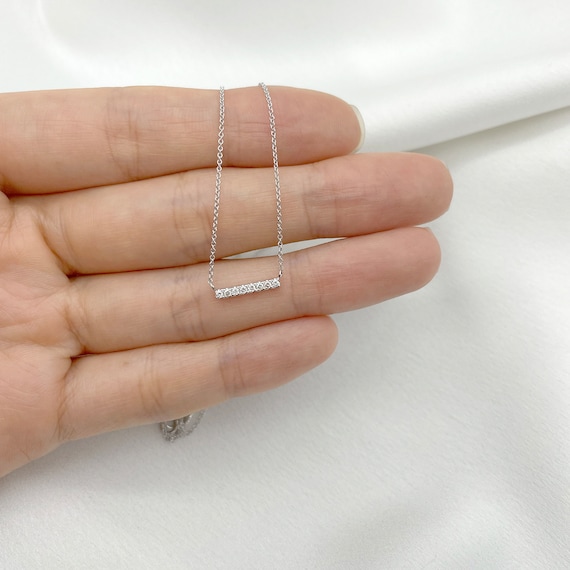 Mini diamond bar necklace clearance