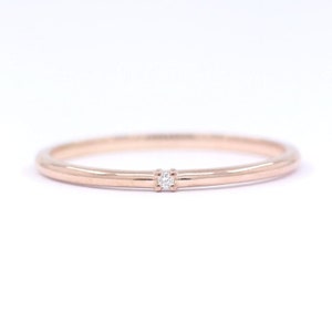 Solid Gold Diamond Ring / Natural Diamond Band / Wedding Band / 14k Gold Band / Stacking Diamond Band / 14k Solid Gold Ring / Gift for Her