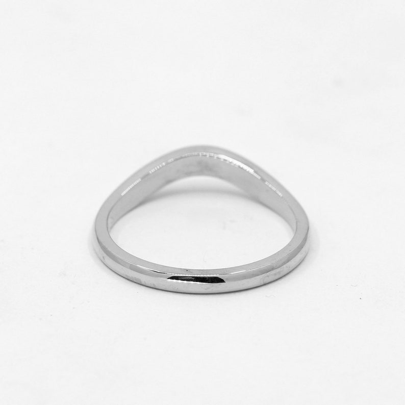 Curved Wedding Band / 14k Gold Stack Ring / Solid Gold Etsy