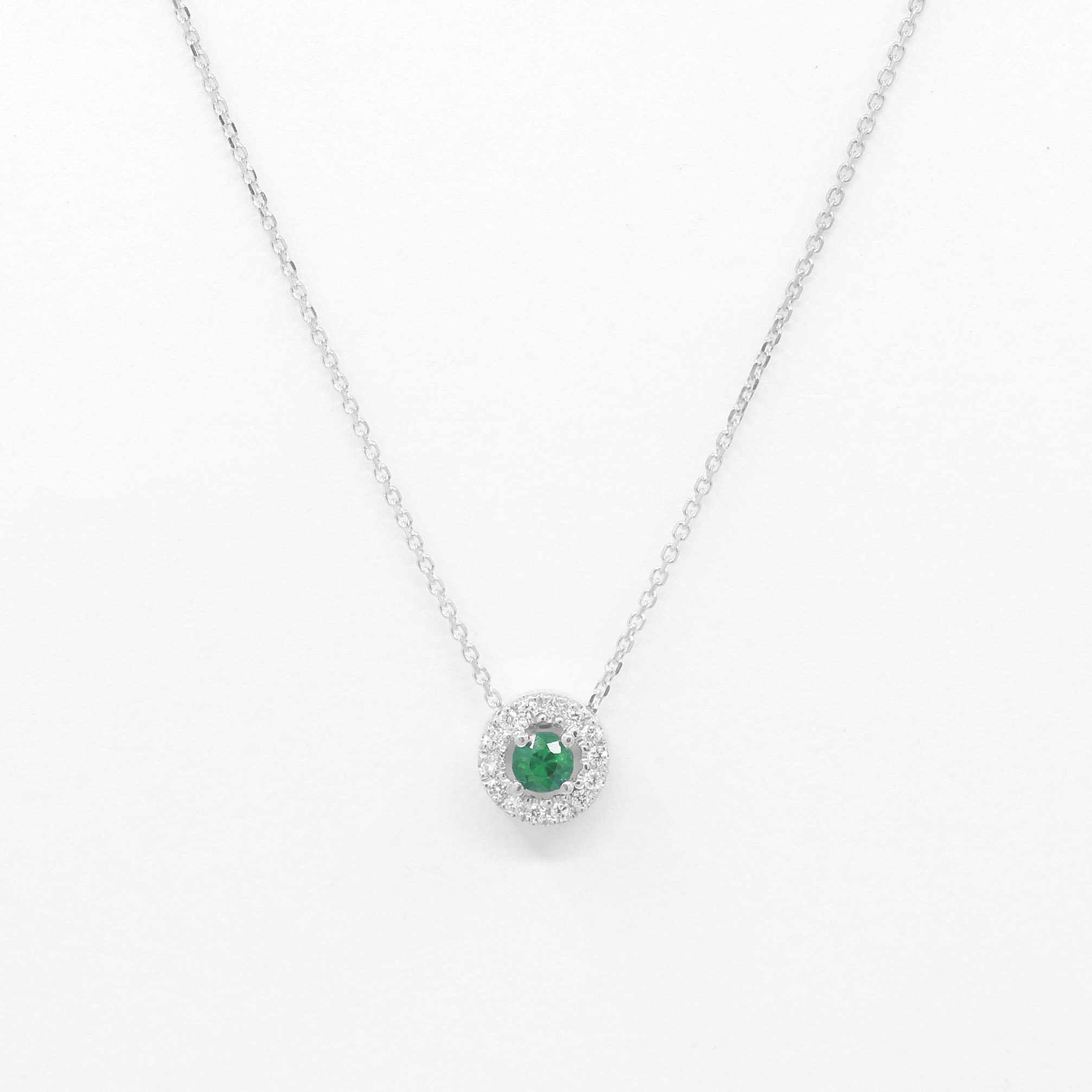 Sliding Emerald Necklace.Diamond Necklace Dainty Diamond Etsy