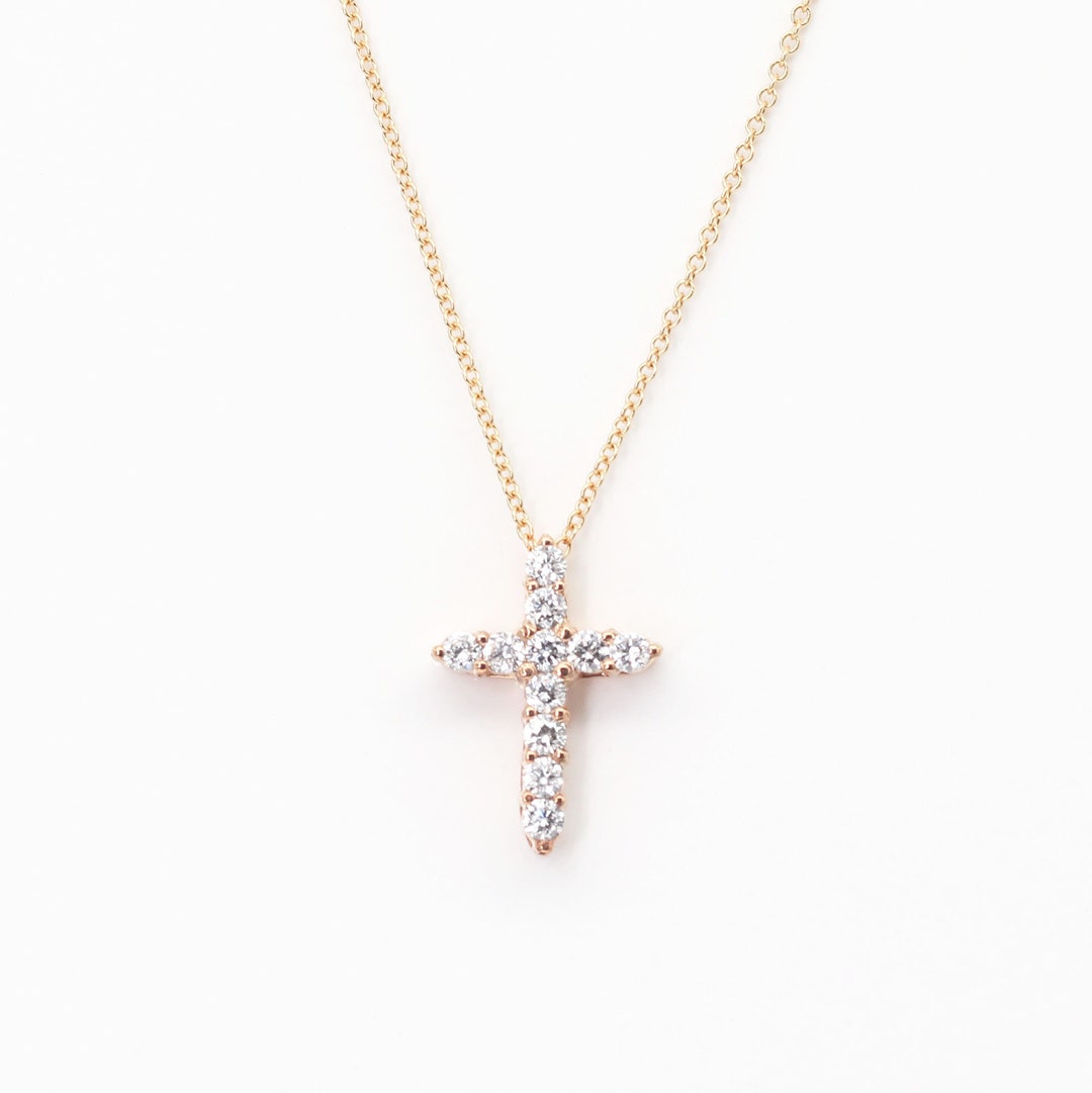 Sliding Cross Diamond Necklace / Diamond Cross Pendant / Etsy