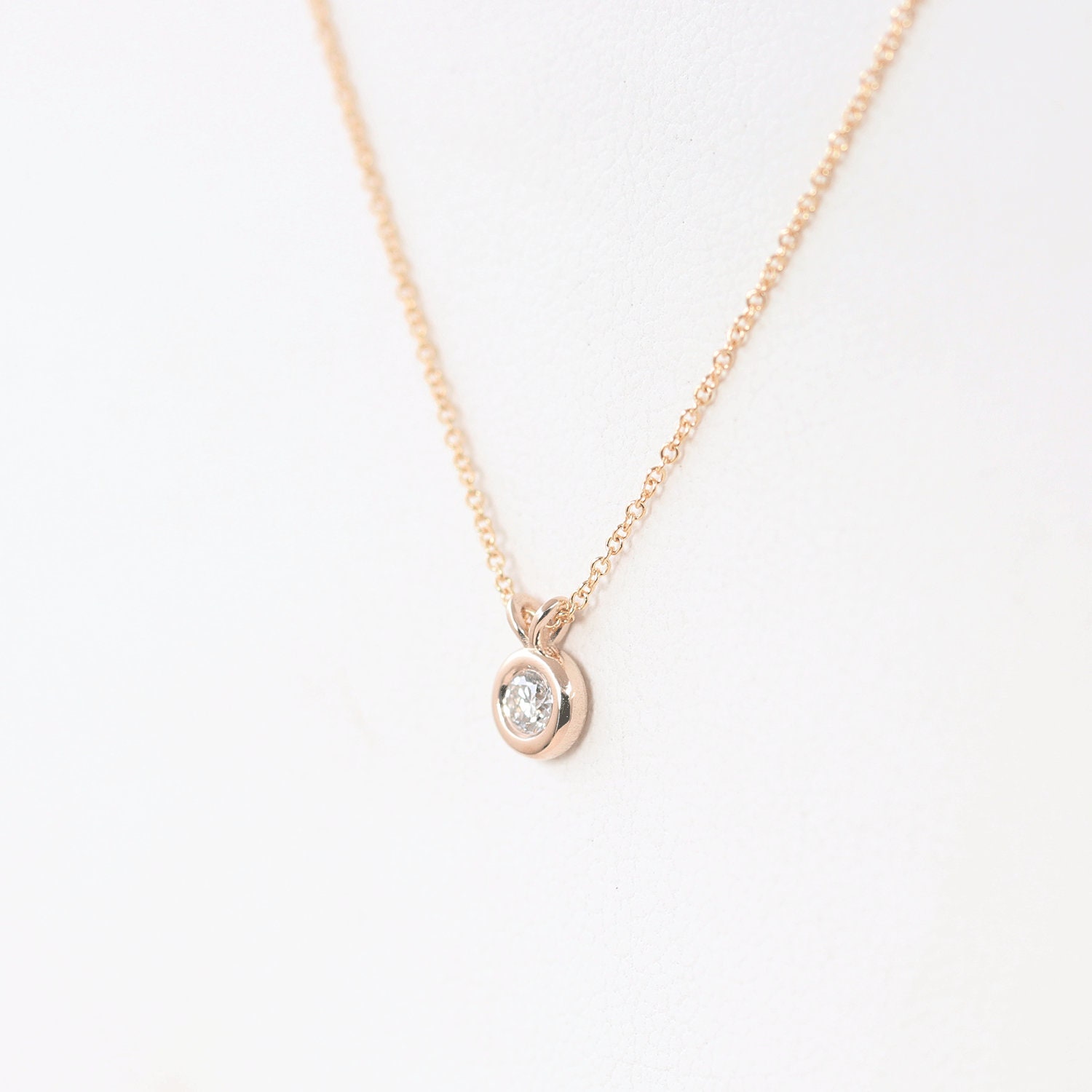 0.10ct Dainty Diamond Necklace/real Diamond | Etsy