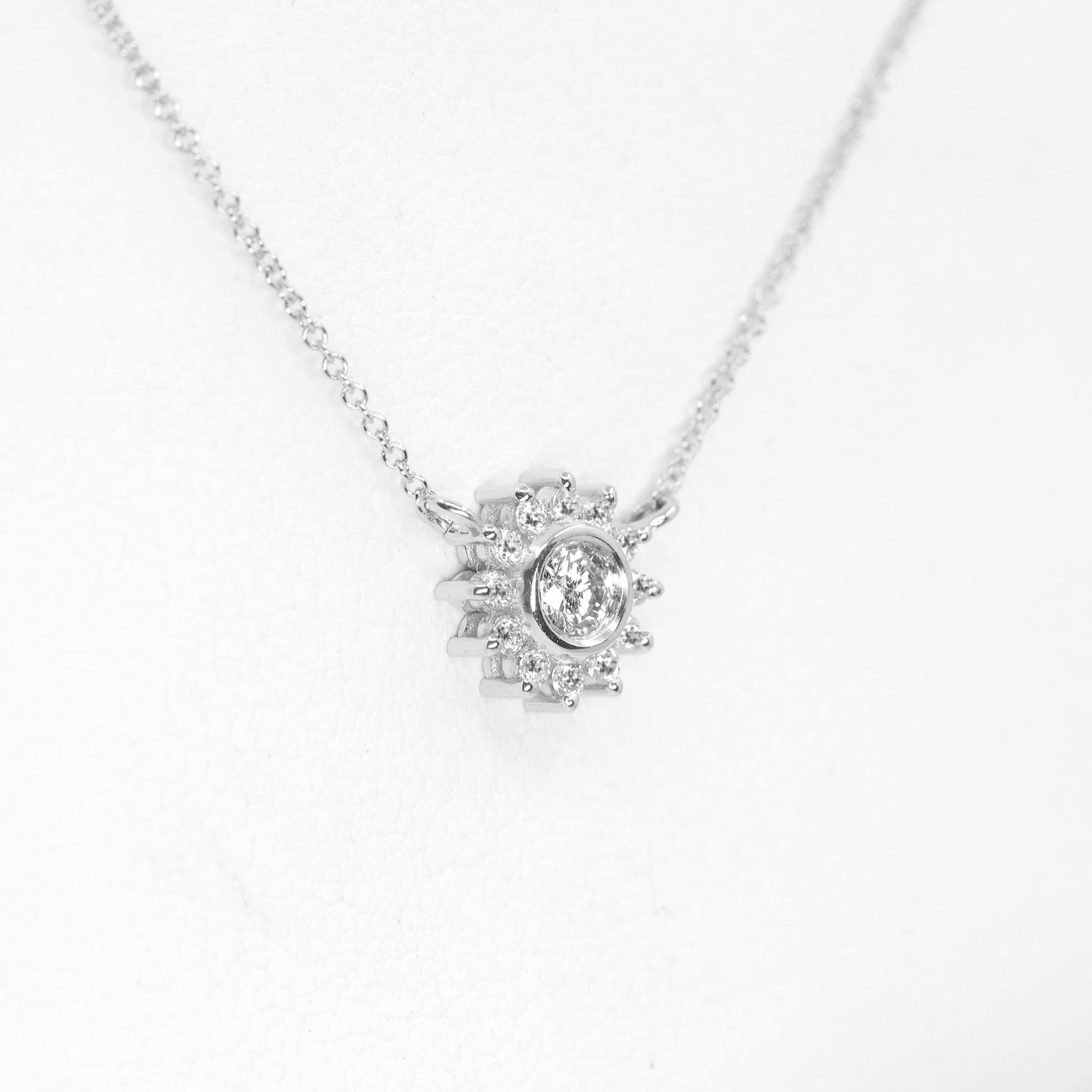 Sunflower Necklace for Women/Real Diamond Necklace/14k Solid Etsy