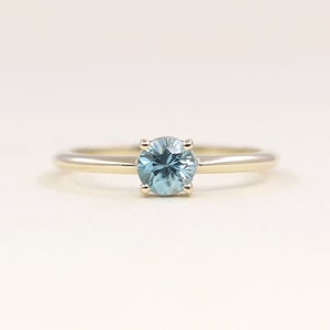 Blue Zircon Engagement Ring / December Birthstone Ring / 14k Blue Zircon Wedding Ring / Blue Zircon Ring / 14k Gold Ring / Solitaire Ring