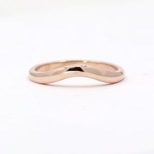 Curved Wedding Band / 14k Gold Stacking Ring / 14k Solid Gold Ring / Gold Wedding Ring / Curved Matching Band / Plain Ring / Engagement Band