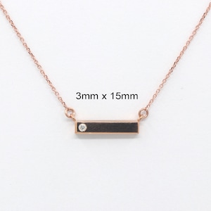 Gold Bar Necklace / 14k Diamond Necklace / Diamond Bar Necklace / Solid 14k Gold Necklace / Everyday Necklace / Rectangular Necklace