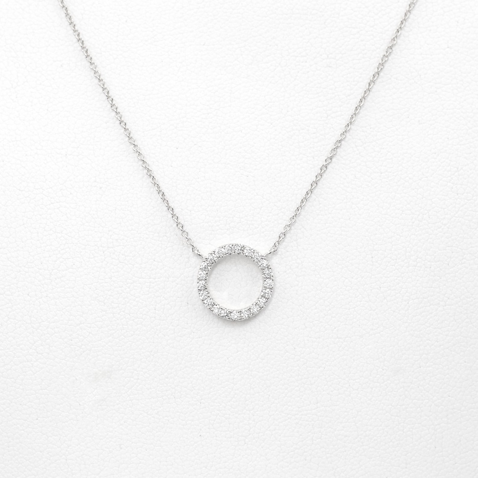 Circle Diamond Pendant Necklace / 14k Solid Gold Necklace / Etsy