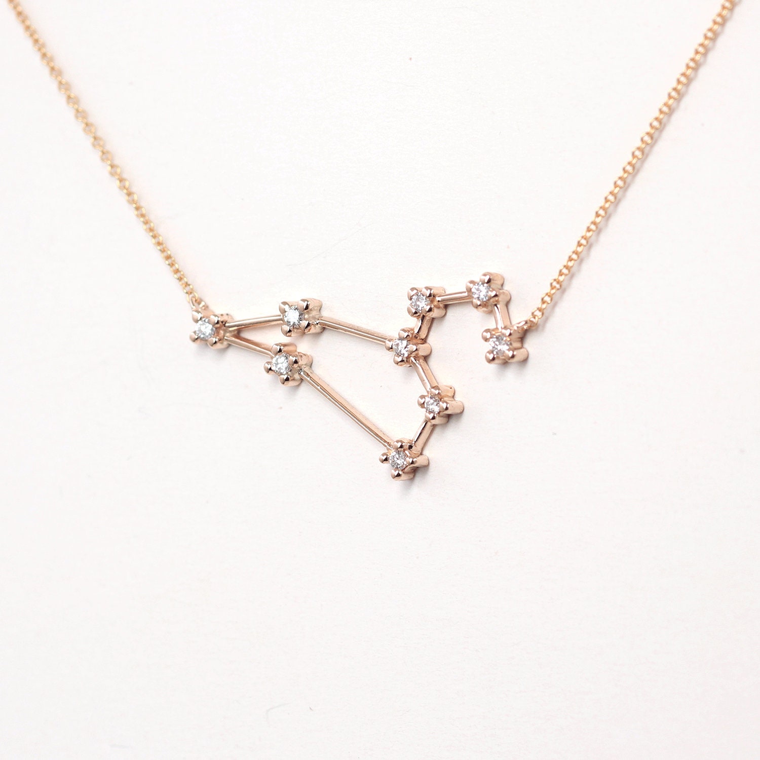 LEO / Zodiac Sign Necklace / Diamond 