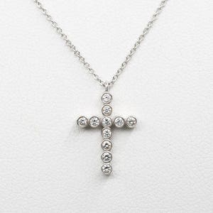 14k Gold Diamond Cross Necklace: Dainty Faith Pendant (0.18ct)