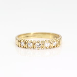 Real Diamond Wedding Band / 0.15ct Natural Diamond Ring / High Quality Diamond Band / 14k Stack Ring / Engagement Band / Bridal Ring