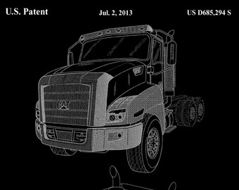 Truck Patent Print 2013-Truck Art-Truck Wall Art-Truck Enthusiast-Gift For Trucker-Gift for him-Lorry Artwork-Truck Posters-Lorry Printable-