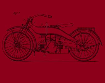 Harley Motorcycle Patent Print 1924-Harley Davidson Print-Gift For Him-Vintage Bike Prints-Motorcycle Printable-Motorbike Art Print