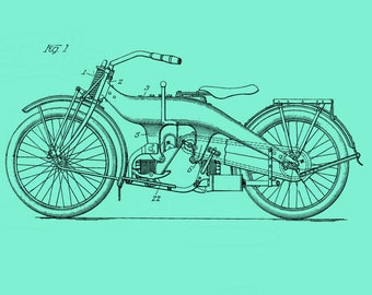 Harley Motorcycle Patent Print 1924-Harley Davidson Print-Gift For Him-Vintage Bike Prints-Motorcycle Printable-Motorbike Art Print