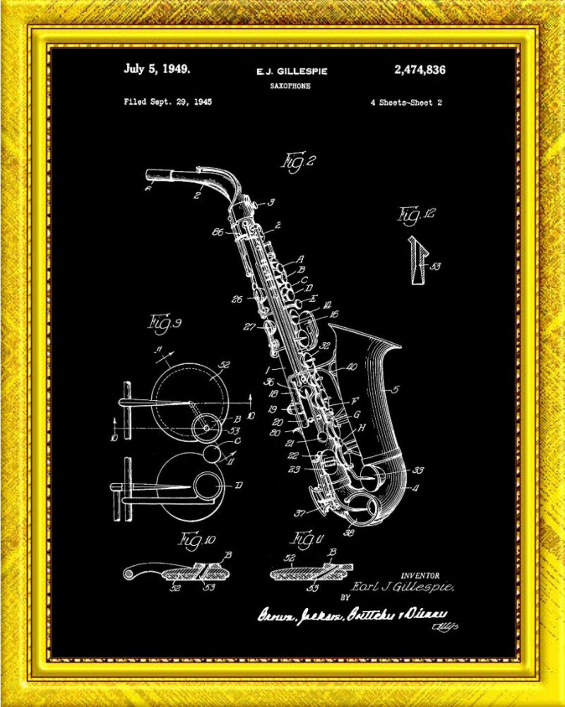 Saxophone Wall Art-instrument Print-saxophone Artwork-saxophone Art-sax ...