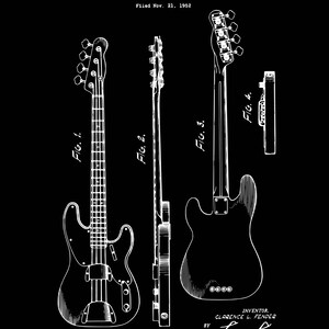 Fender Guitar Patent Print 1953-Wall Art-Guitar Patent Print-Patent Print-Guitar Wall Decor-Guitar Gift-Fender Electric Guitar-Guitar Print