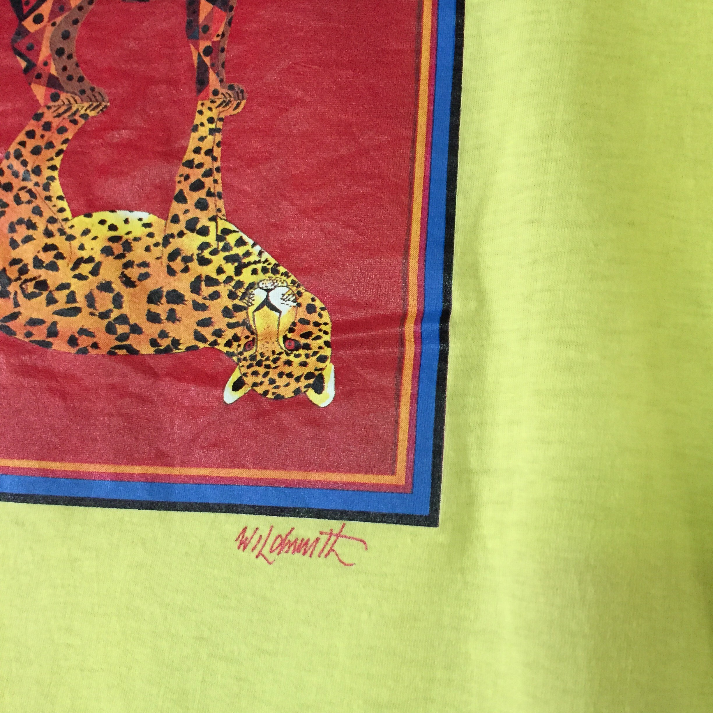 ワイルドスミス　Tシャツ絵画 ヴィンテージ ブライアン・ワイルドスミス チーター絵画Tシャツ