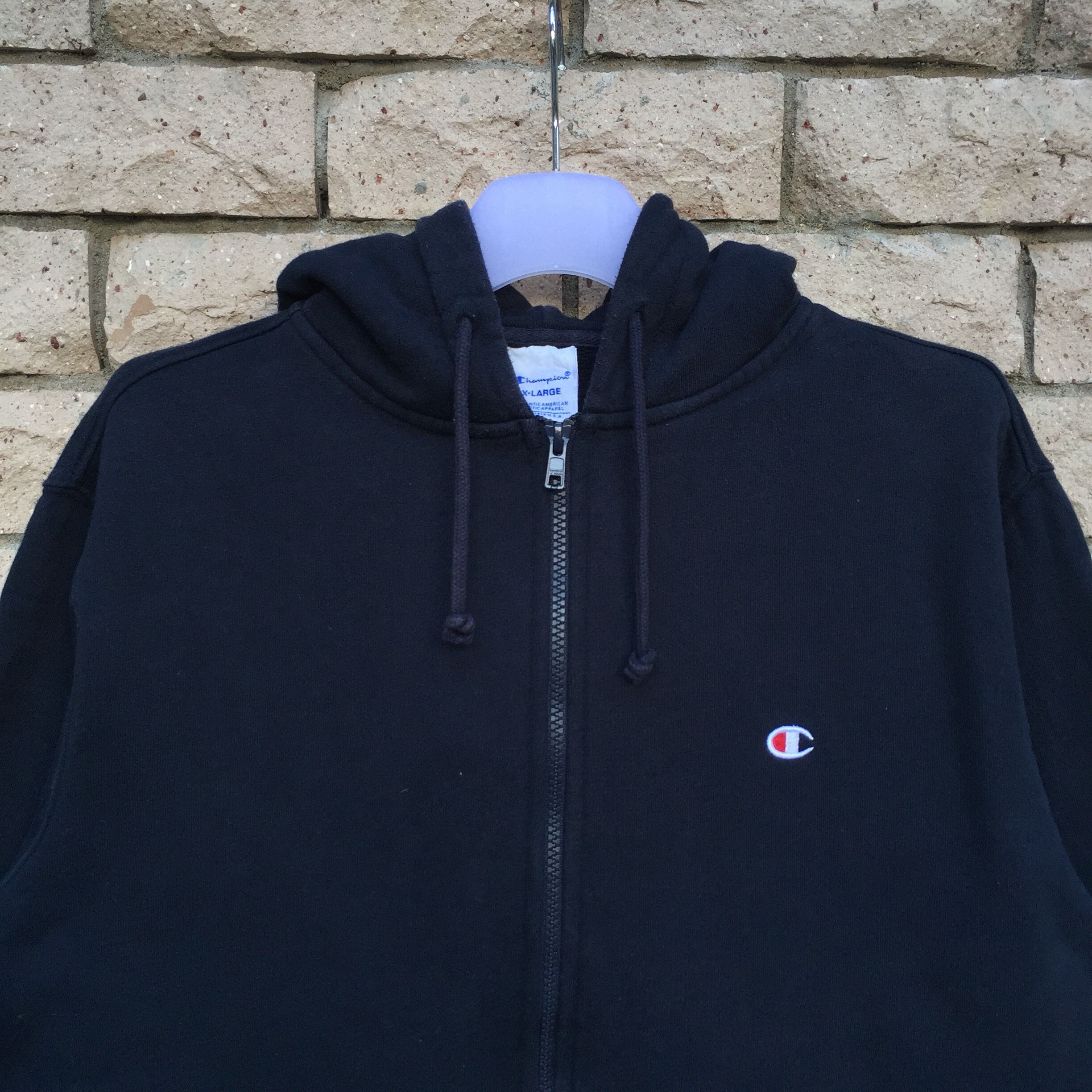 Vintage Champion Embroidered Logo Hoodie - Blue, Size XL - Etsy UK